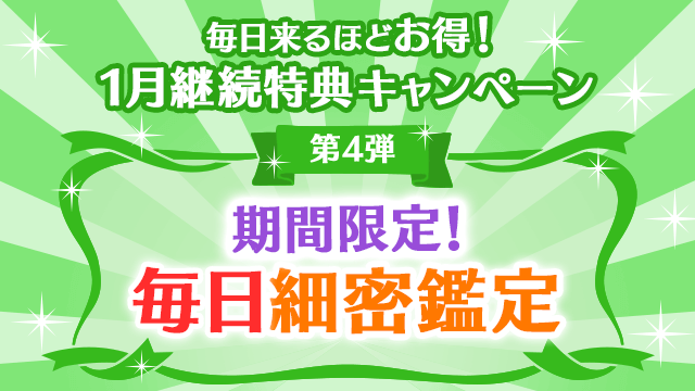 1月第4弾、期間限定！毎日細密鑑定
