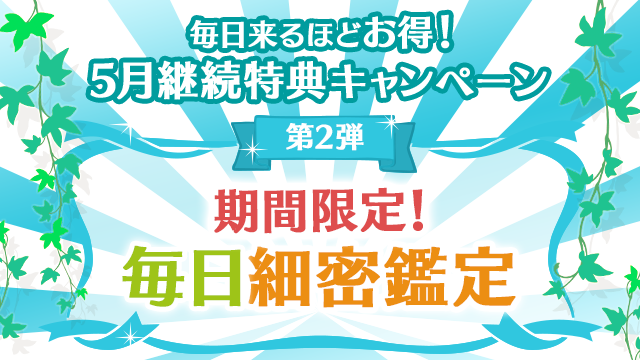 5月第2弾、期間限定！毎日細密鑑定