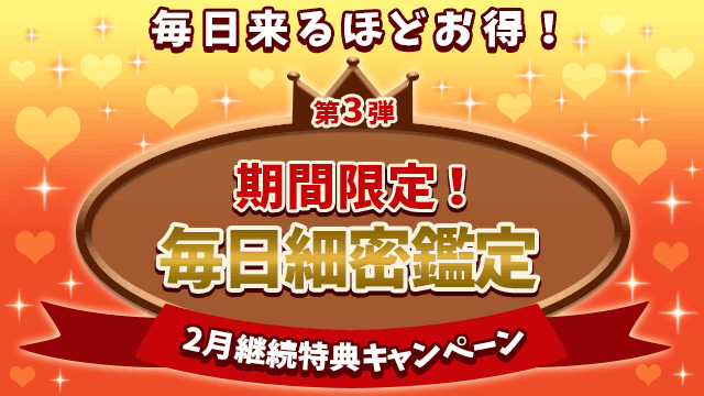 2月第3弾、期間限定！毎日細密鑑定