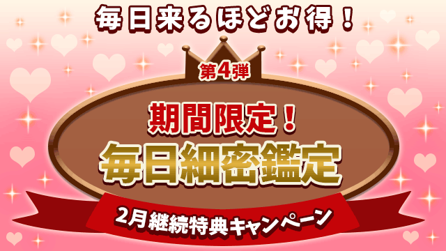 2月第4弾、期間限定！毎日細密鑑定