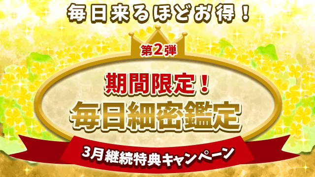 3月第2弾、期間限定！毎日細密鑑定