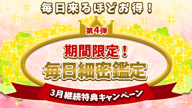 3月第4弾、期間限定！毎日細密鑑定